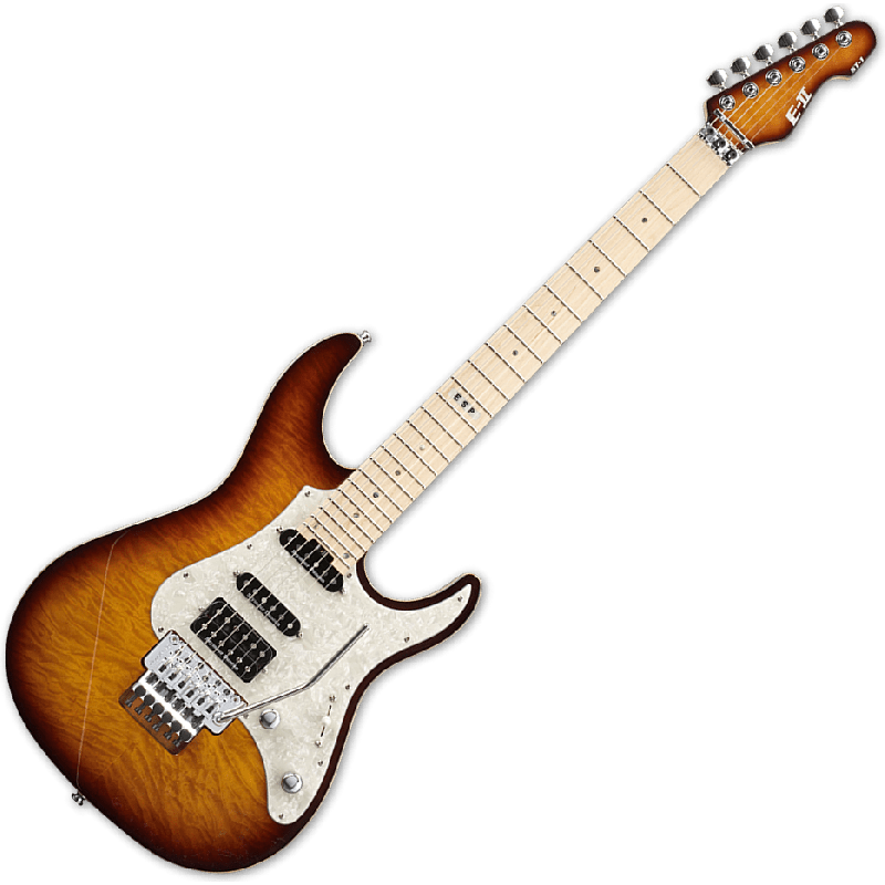 ESP E-II ST-1 QM Electric Guitar in Tea Sunburst