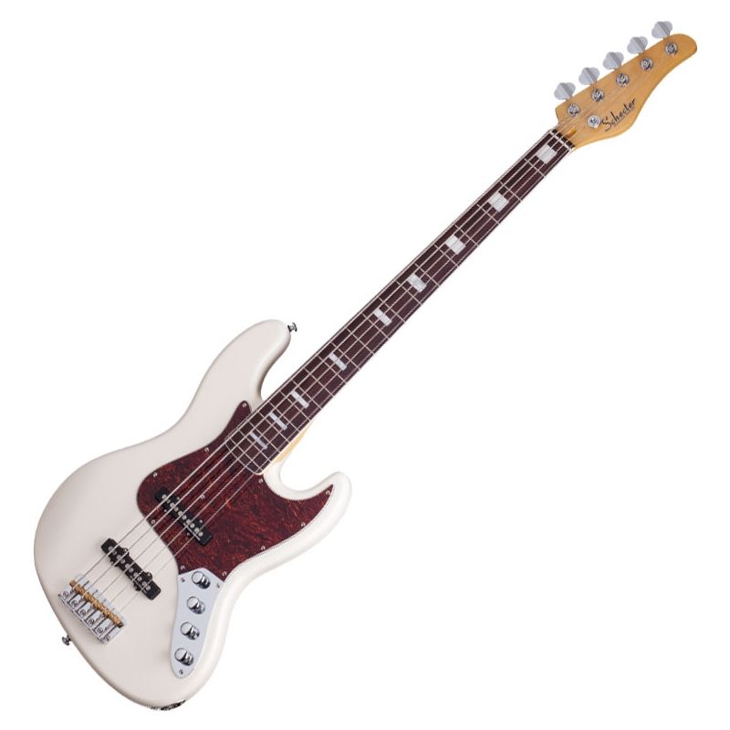 Schecter Diamond-J 5 Plus Electric Bass in Ivory Finish