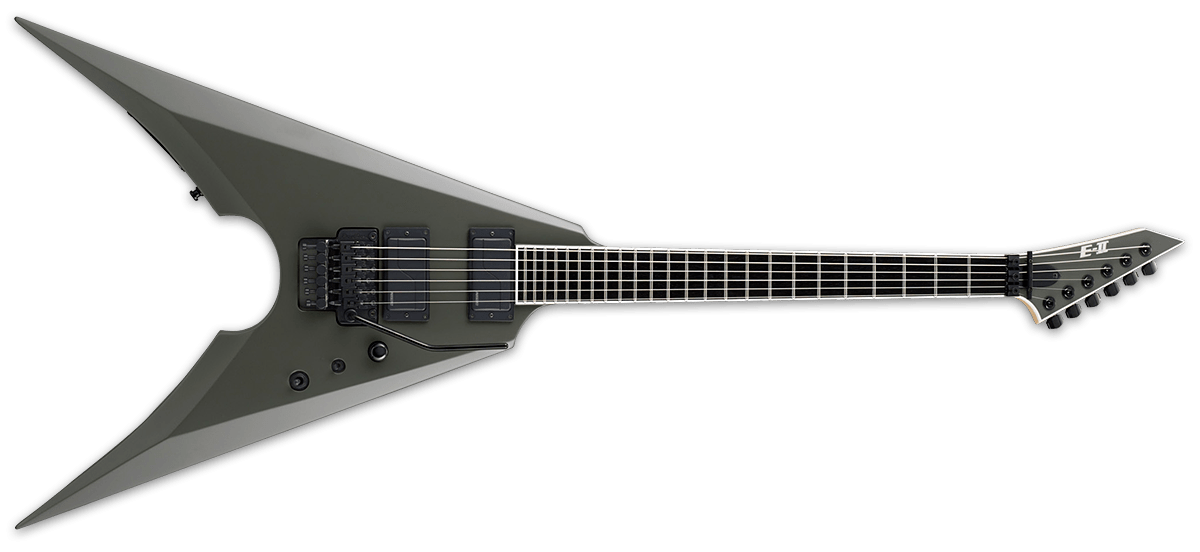 ESP E-II MK-I Mille Petrozza Electric Guitar in Military Green Satin