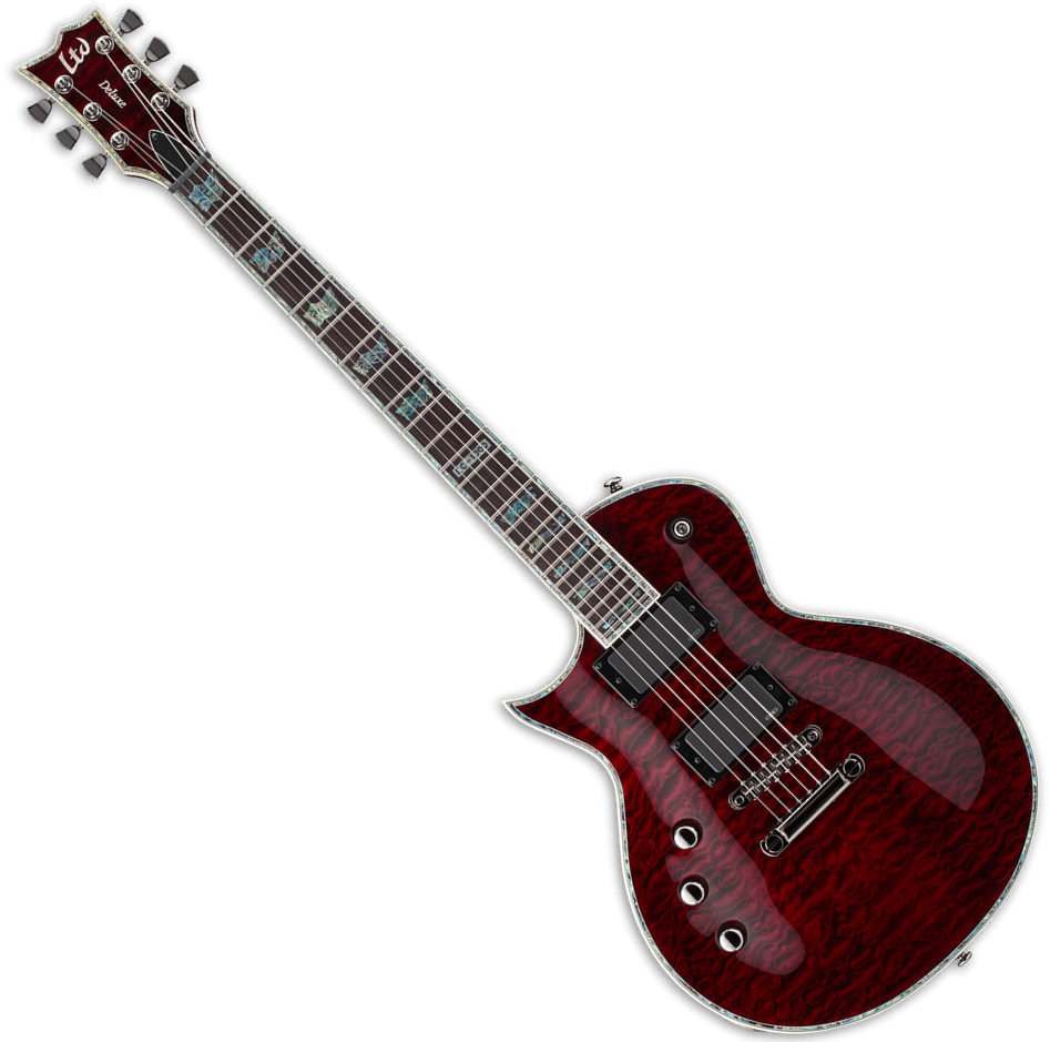 ESP LTD EC-1000 STBC Lefty Guitar in See Thru Black Cherry