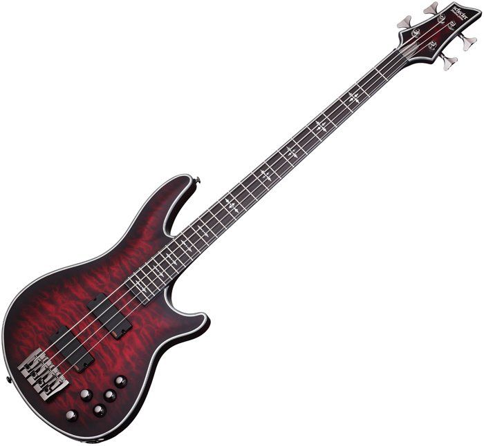 Schecter Hellraiser Extreme-4 Electric Bass Crimson Red Burst Satin