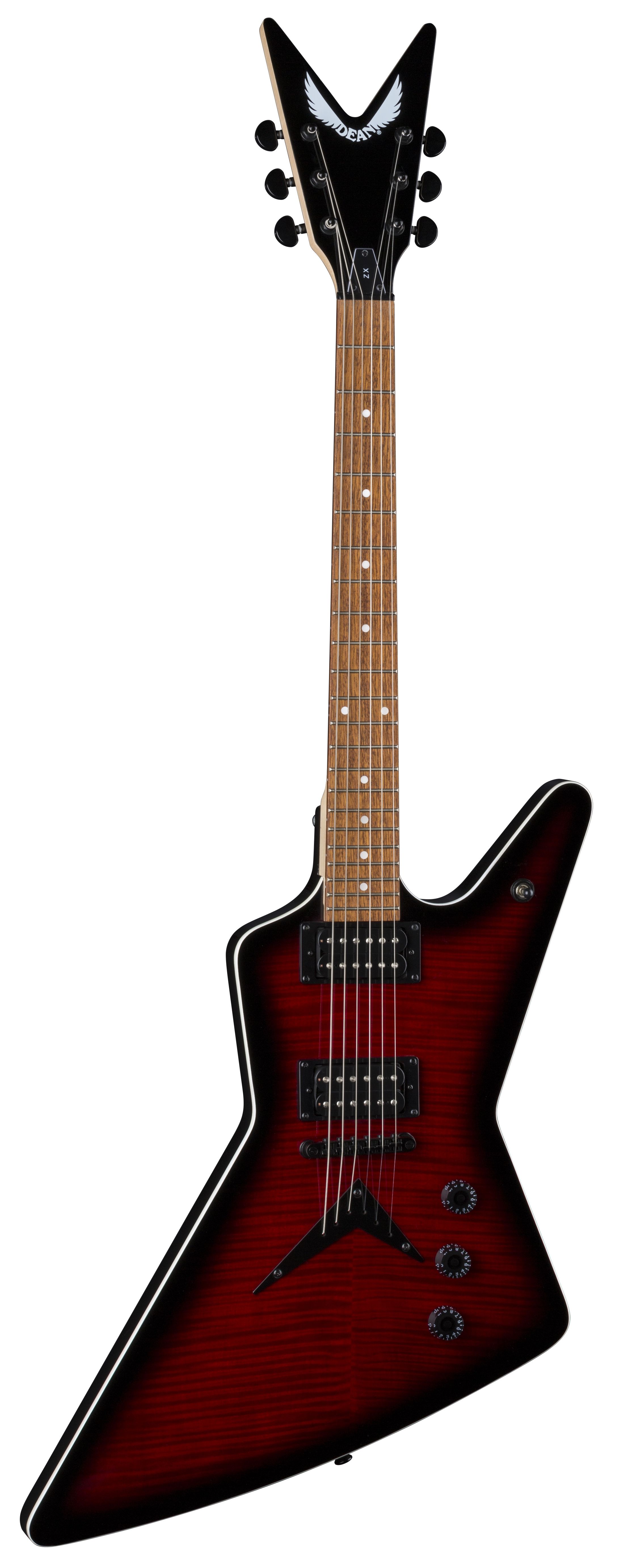 Dean ZX Flame Top Trans Red Electric Guitar ZX FM TRD