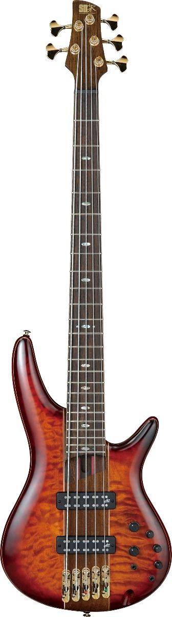 Ibanez SR Premium SR2405 5 String Brown Topaz Burst Low Gloss Bass Guitar
