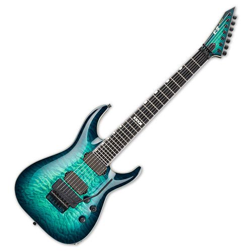 ESP E-II Horizon FR-7 7 String Electric Guitar Black Turquoise Burst