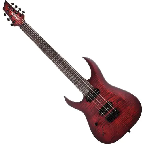 Schecter Sunset-7 Extreme Lefty Guitar Scarlet Burst sku number SCHECTER2577