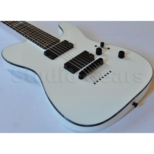 ESP E-II TE-7 Strings Electric Guitar in Snow White with Case
