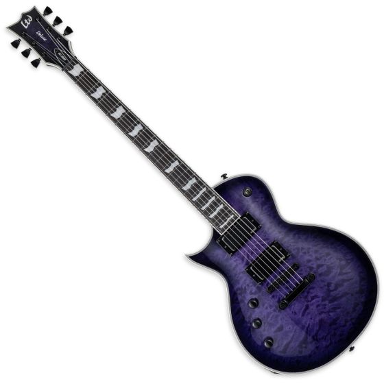 ESP LTD EC-1000QM See Thru Purple Sunburst Lefty Guitar sku number LEC1000QMSTPSBLH