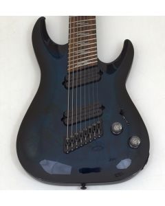 Schecter Omen Elite-8 Multiscale Guitar See Thru Blue Burst B-Stock 0097 sku number SCHECTER2467-B0097