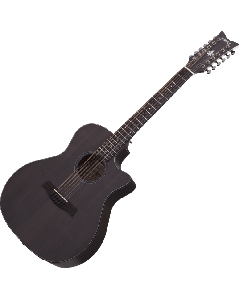 Schecter Orleans Studio-12 Acoustic Guitar in Satin See Thru Black Finish sku number SCHECTER3714