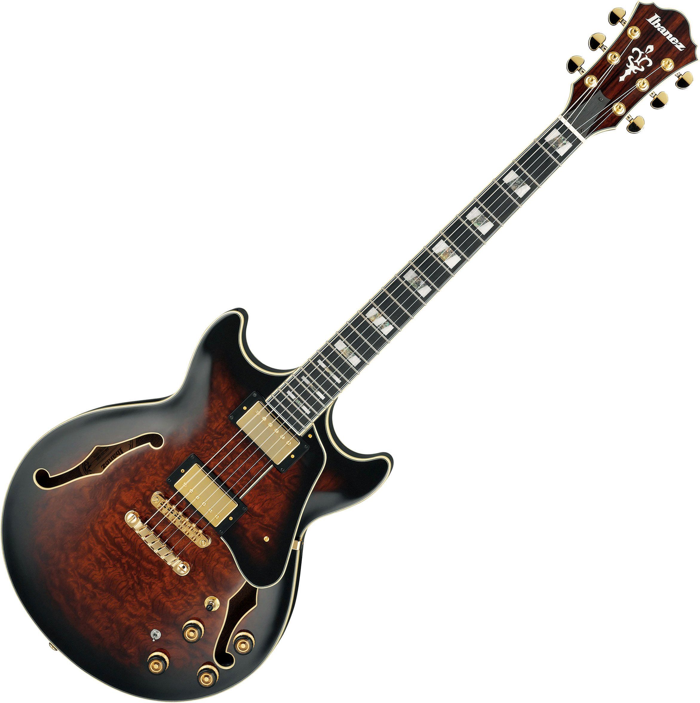 Ibanez Artstar AM153 Hollow Body Electric Guitar Dark Brown Sunburst